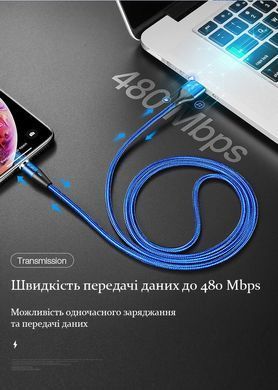 Магнітний кабель RAXFLY 3А швидка зарядка, передача даних RX180494