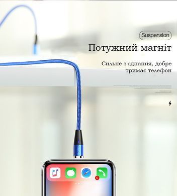 Магнітний кабель RAXFLY 3А швидка зарядка, передача даних RX180494