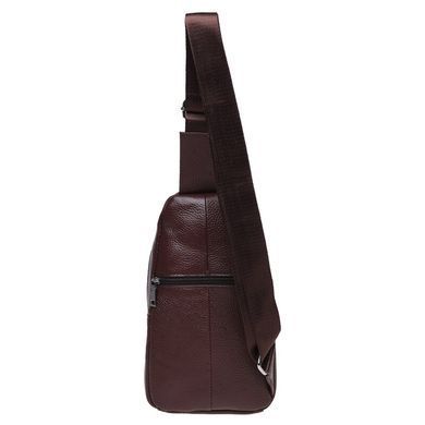 Сумка слінг чоловіча (однолямковий рюкзак) шкіряний Keizer K12096-brown коричневий