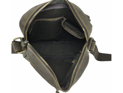 Мужской кожаный мессенджер Tiding Bag t0022R коричневый