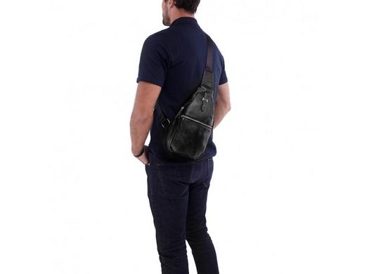 Сумка слінг чоловіча (однолямковий рюкзак) шкіряний Tiding Bag M38-8151