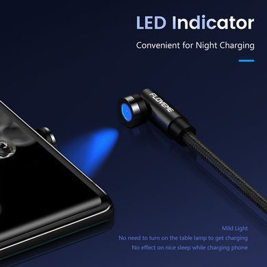 Кабель магнитный для зарядки FLOVEME 540&deg; LED RAX212901 Lightning black