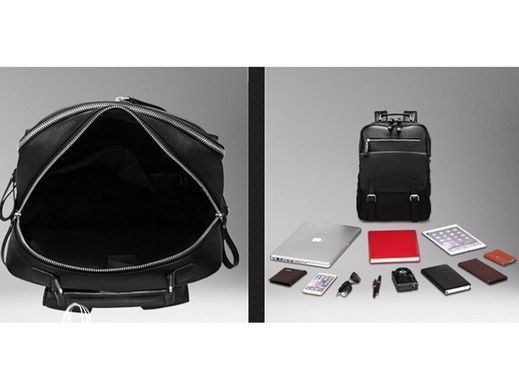 Мужской кожаный рюкзак Tiding Bag B3-1691A черный