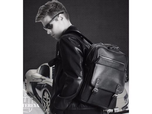 Мужской кожаный рюкзак Tiding Bag B3-1691A черный