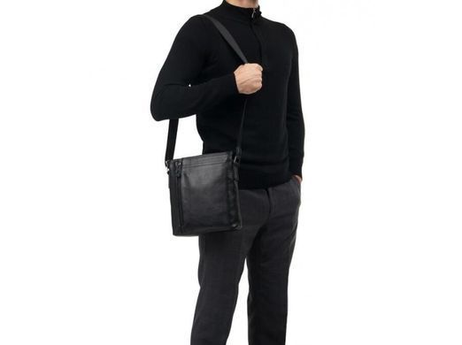 Мужской кожаный черный мессенджер Tiding Bag M6917-5A