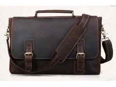 Мужской кожаный портфель Tiding Bag t8069DB коричневый