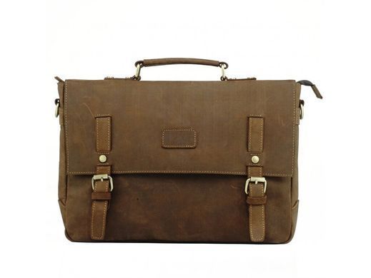 Мужская кожаная сумка Tiding Bag t0020 коричневый