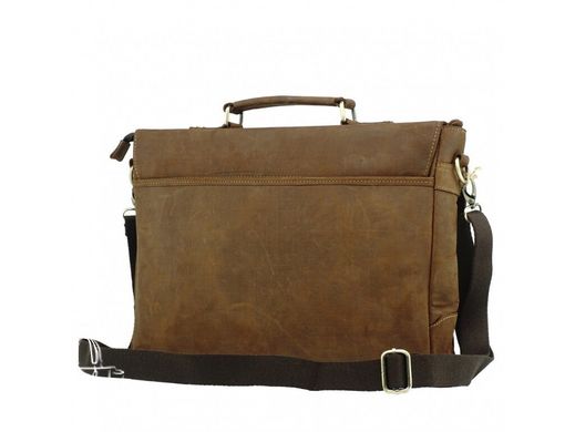 Мужская кожаная сумка Tiding Bag t0020 коричневый