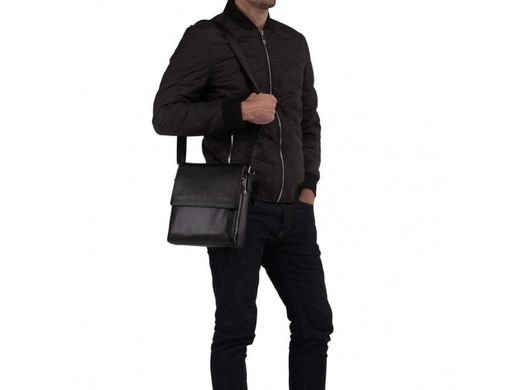 Мужской кожаный черный мессенджер Tiding Bag M8009-3A
