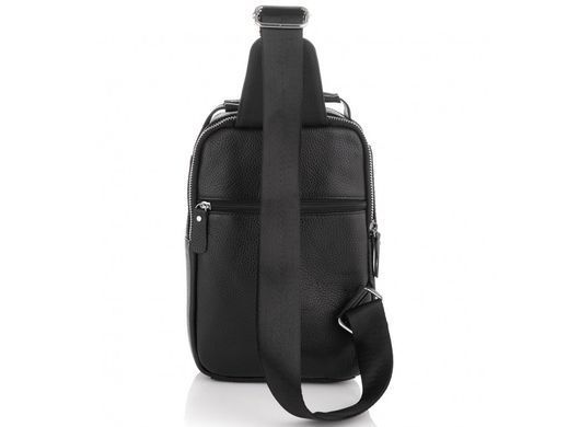 Сумка слинг мужская (однолямочный рюкзак) кожаный Tiding Bag A25F-693A черный