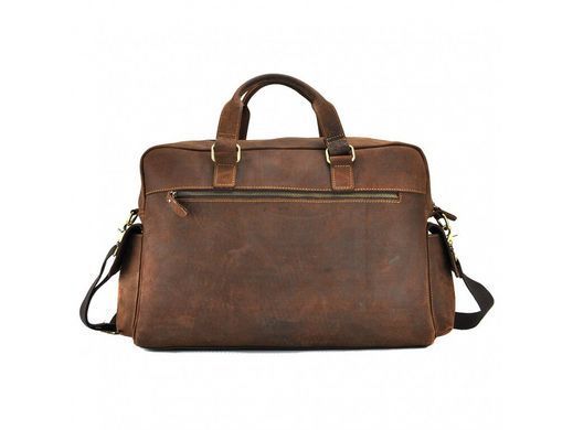Мужская кожаная сумка Tiding Bag  t0018 коричневый