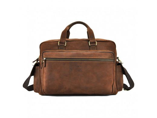 Мужская кожаная сумка Tiding Bag  t0018 коричневый