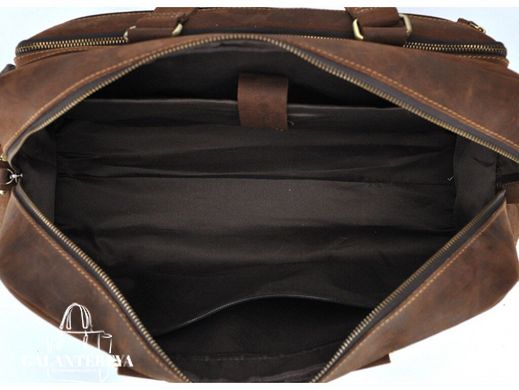 Мужская кожаная сумка Tiding Bag  t0018 коричневый