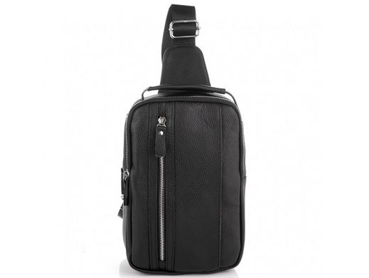 Сумка слинг мужская (однолямочный рюкзак) кожаный Tiding Bag A25F-693A черный