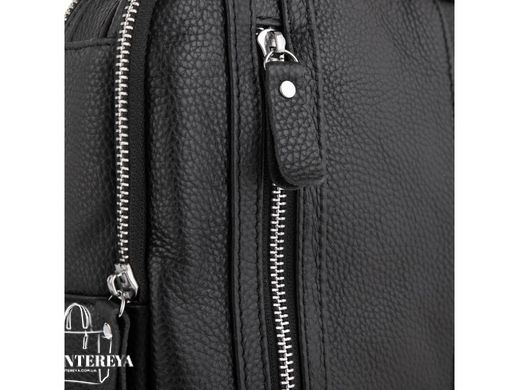 Сумка слинг мужская (однолямочный рюкзак) кожаный Tiding Bag A25F-693A черный