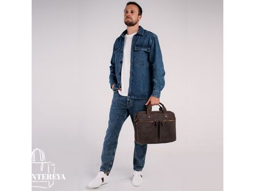 Винтажная сумка для ноутбука мужская кожаная Tiding Bag D4-012R