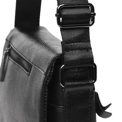 Шкіряний чоловічий месенджер Borsa Leather K18146-black чорний
