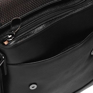 Шкіряний чоловічий месенджер Borsa Leather K18146-black чорний