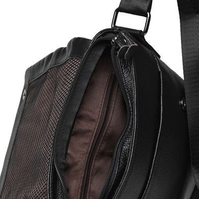 Шкіряний чоловічий месенджер Borsa Leather K18146-black чорний