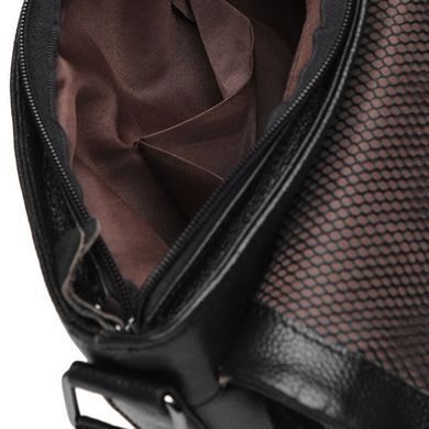 Шкіряний чоловічий месенджер Borsa Leather K18146-black чорний