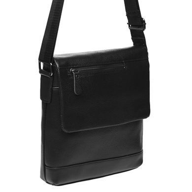 Шкіряний чоловічий месенджер Borsa Leather K18146-black чорний