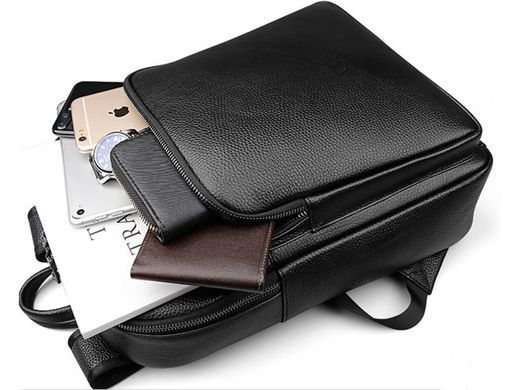 Мужской кожаный рюкзак Tiding Bag M7039A черный