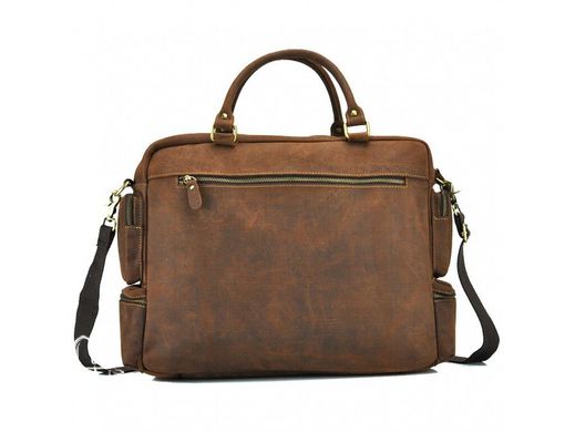 Мужская кожаная сумка Tiding Bag t0017 коричневый