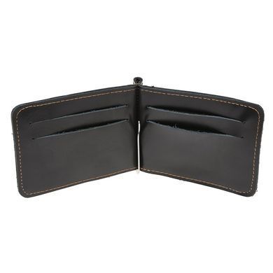 Чоловічий шкіряний затискач для купюр Keizer k18150-black чорний