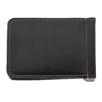 Чоловічий шкіряний затискач для купюр Keizer k18150-black чорний