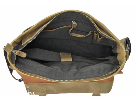 Мужской кожаный портфель Tiding Bag t0021C коричневый