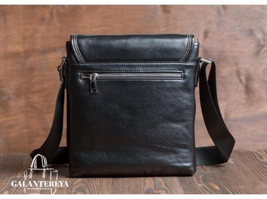 Мужской кожаный черный мессенджер Tiding Bag M9806-1A