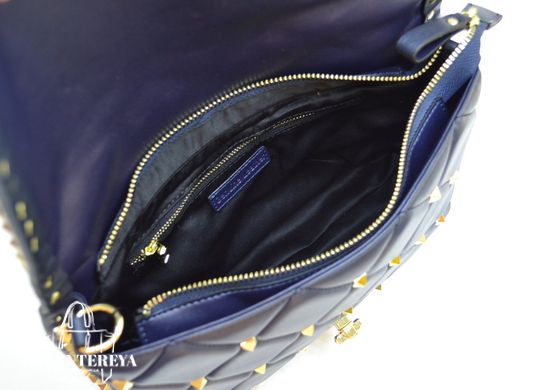 Жіноча шкіряна сумка крос-боді Italian fabric bags 2203 d.blue