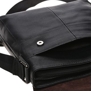 Сумка через плечо мужская кожаная Borsa Leather K18168-black