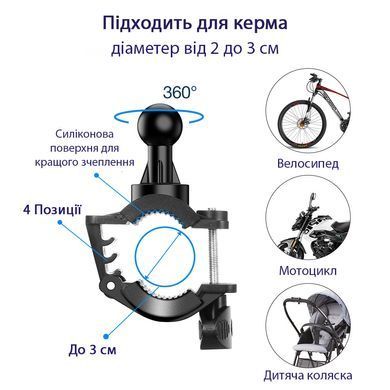 Тримач для телефону на велосипед, подвійна фіксація, поворот 360&deg; RAXFLY RAX184580