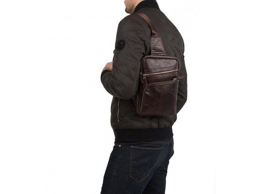 Мужской кожаный черный мессенджер Tiding Bag A25-6896