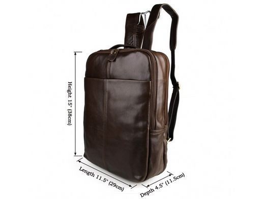 Мужской кожаный рюкзак Tiding Bag 7280C коричневый