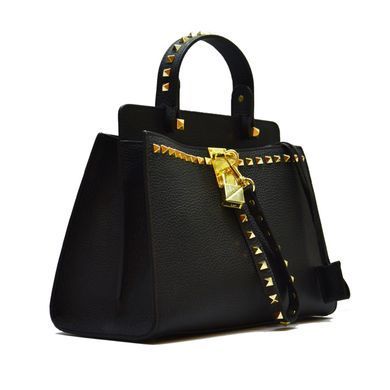 Жіноча шкіряна сумка Italian fabric bags 8988-5 black