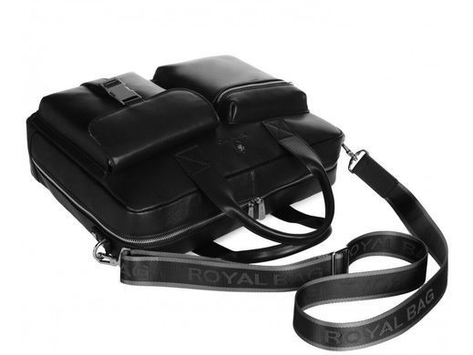 Кожаная мужская сумка для ноутбука Royal Bag RB058A черный
