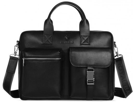 Кожаная мужская сумка для ноутбука Royal Bag RB058A черный
