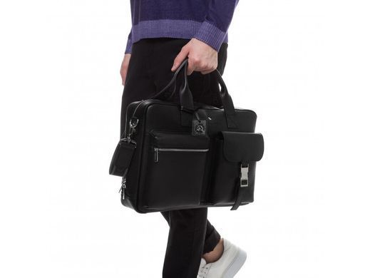 Кожаная мужская сумка для ноутбука Royal Bag RB058A черный