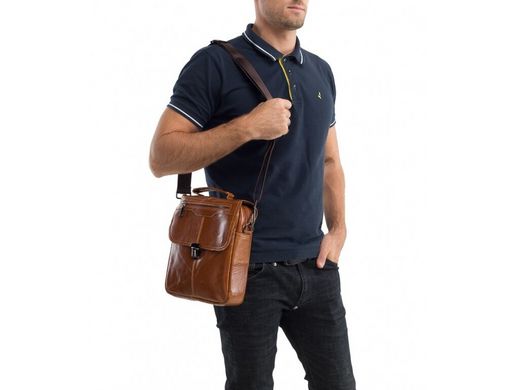 Мужской кожаный мессенджер Tiding Bag A25-5567C коричневый