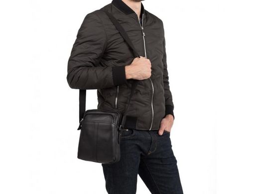 Мужской кожаный черный мессенджер Tiding Bag M47-21109-1