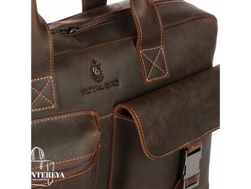 Кожаная мужская сумка для ноутбука Royal Bag RB058A черный