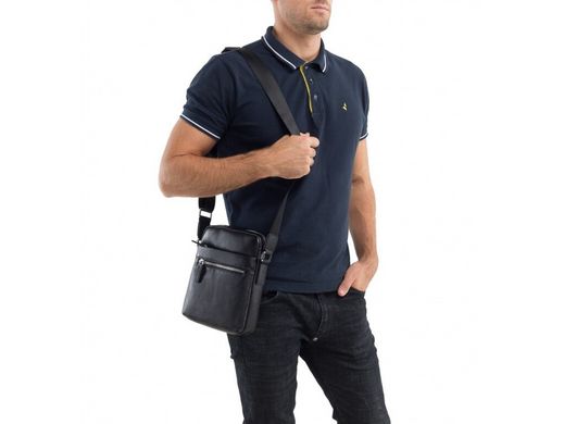 Мужской кожаный мессенджер Tiding Bag M900-1A черный