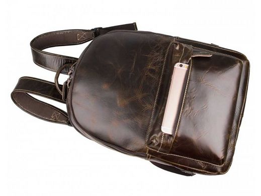 Мужской кожаный рюкзак Tiding Bag 7273Q коричневый