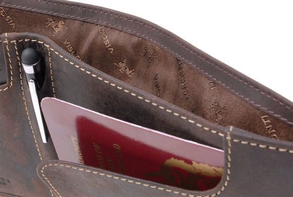 Мужской кожаный кошелек Visconti 726 - Jet oil tan (RFID)