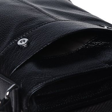 Шкіряний чоловічий месенджер Borsa Leather K13822-black чорний