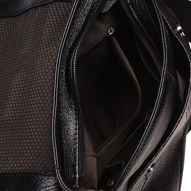 Шкіряний чоловічий месенджер Borsa Leather K13822-black чорний