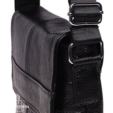 Шкіряний чоловічий месенджер Borsa Leather K13822-black чорний