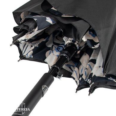 Зонт-трость женский полуавтомат Fulton Bloomsbury-2 L754 Black, flowers (Черный, цветы)